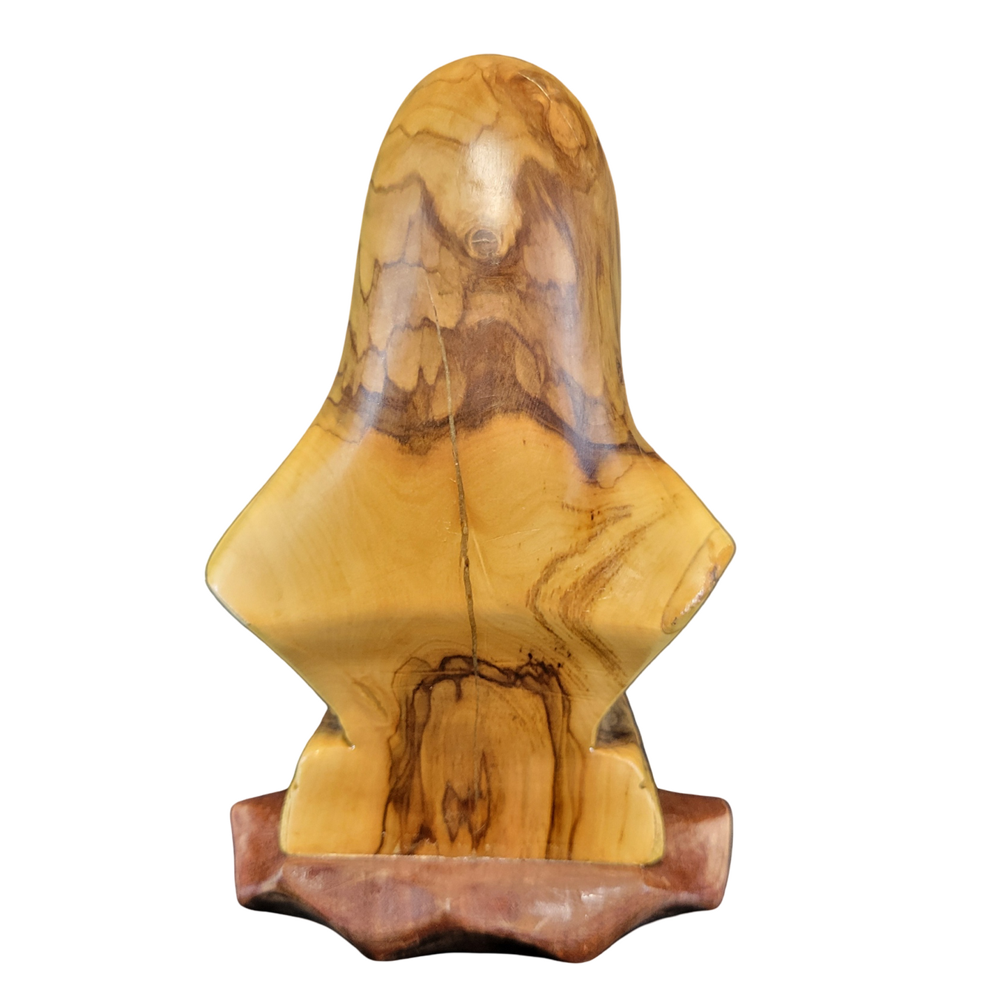 Blessed Virgin Mary Bust Olive Wood Statue – Hand-Carved
