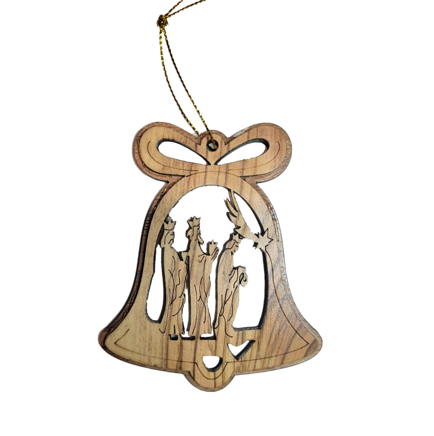 The Three Kings - The Traveling Wisemen - Double Layer, Christmas Bell Shape Ornament.
