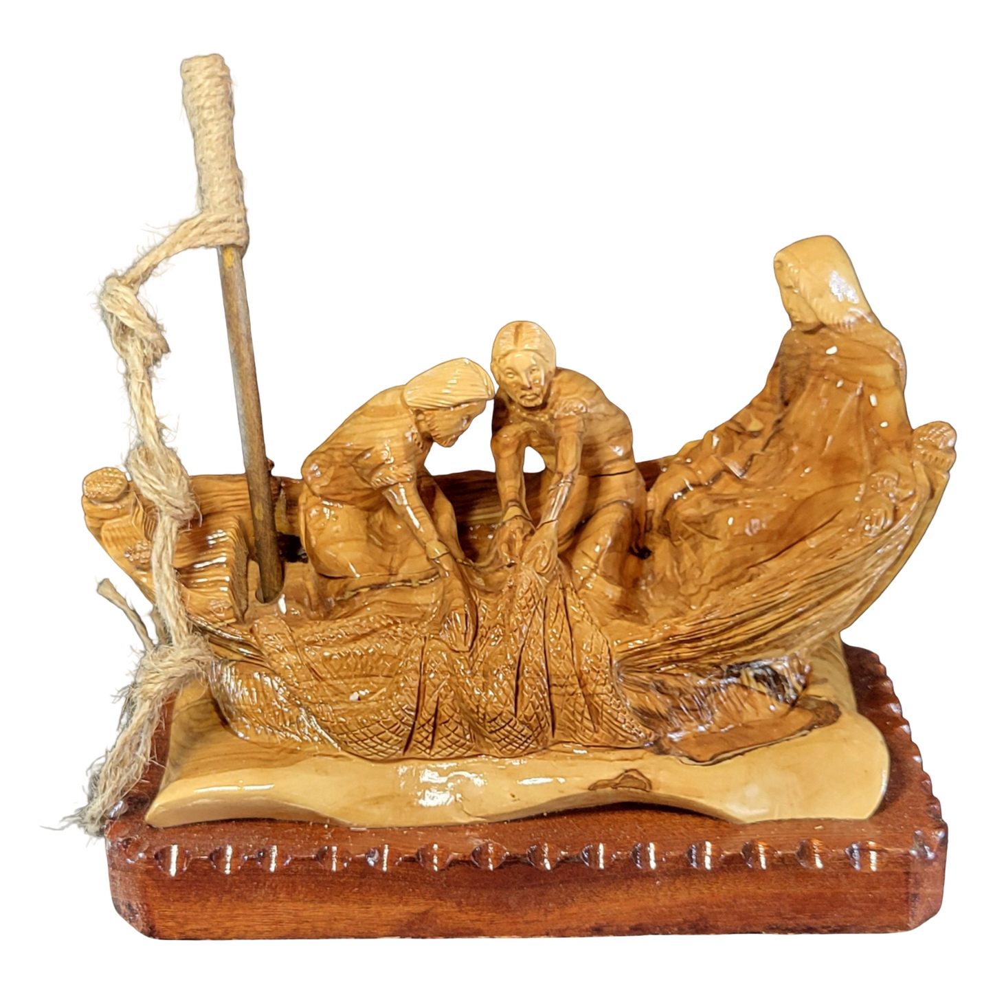 Jesus Calls His First Disciples (The Miraculous Catch) Olive Wood Statue – Hand-Carved from Bethlehem