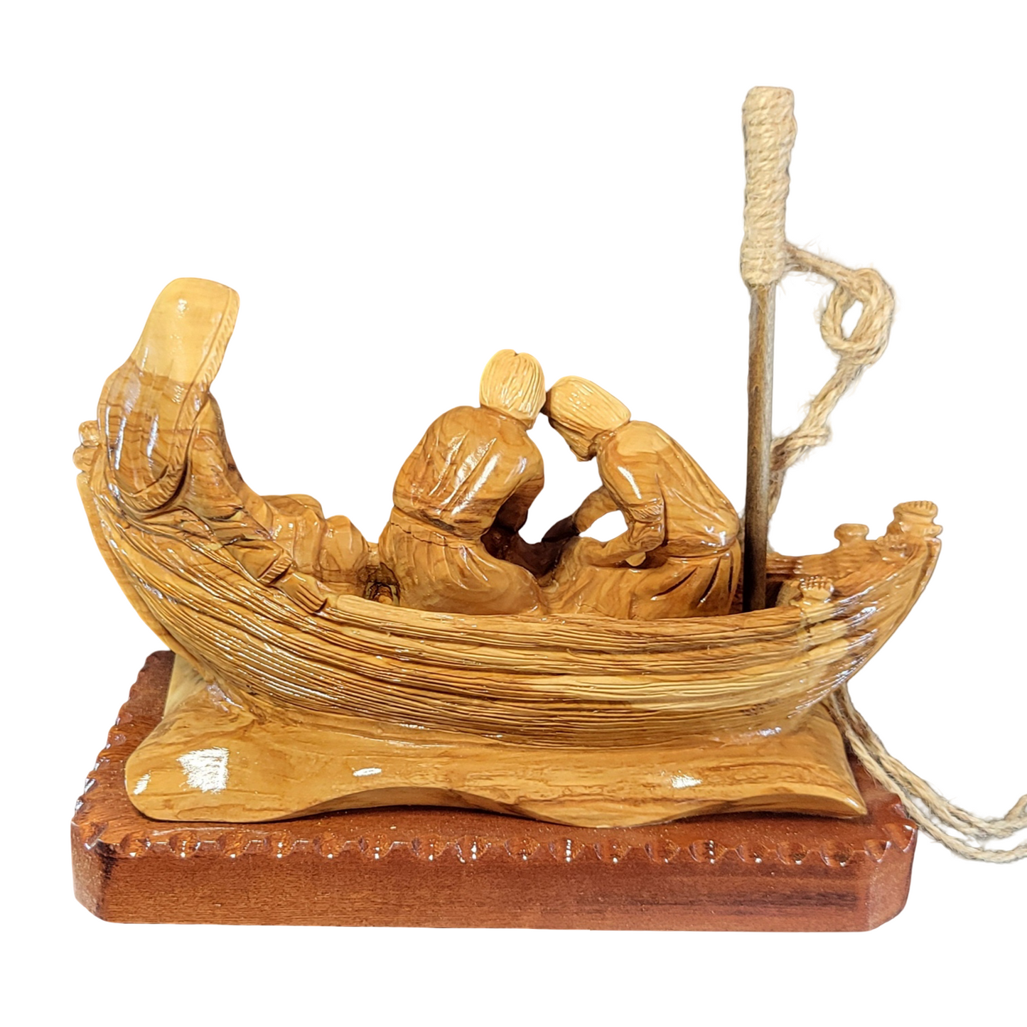 Jesus Calls His First Disciples (The Miraculous Catch) Olive Wood Statue – Hand-Carved from Bethlehem