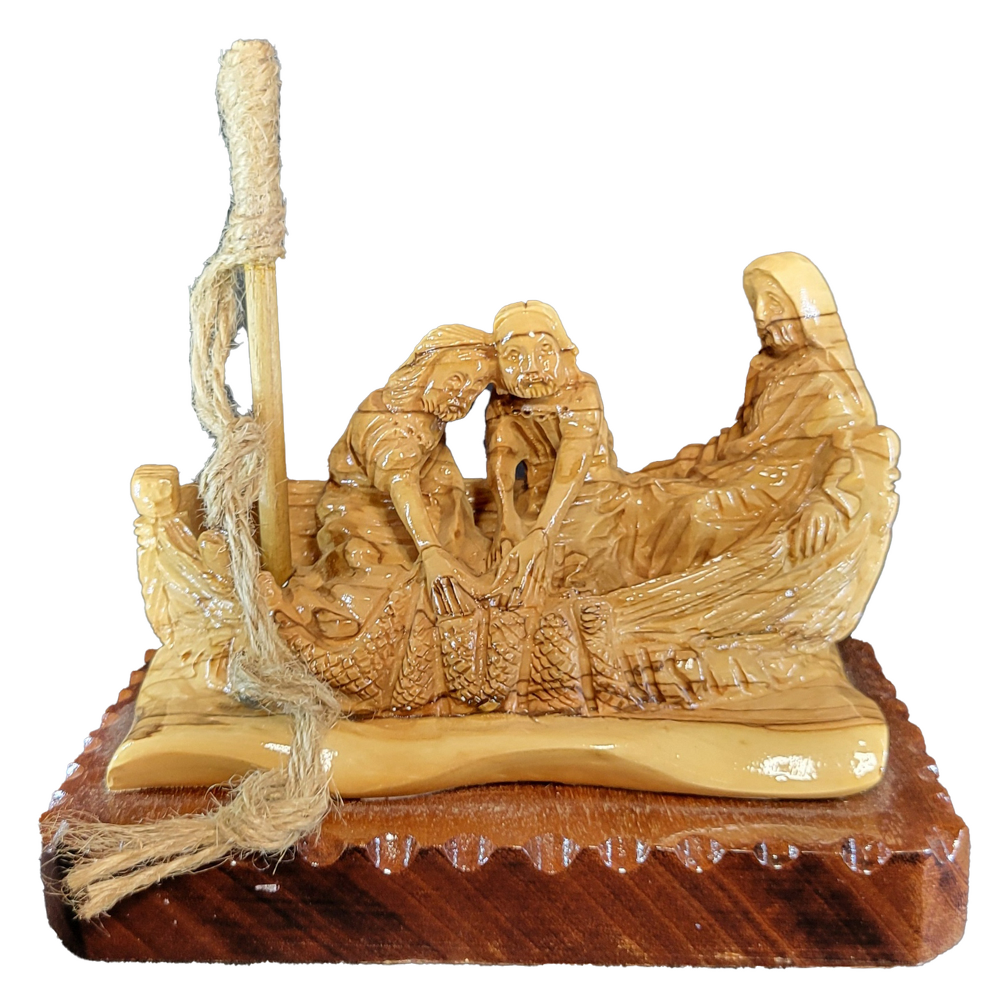 Jesus Calls His First Disciples (The Miraculous Catch) Olive Wood Statue –