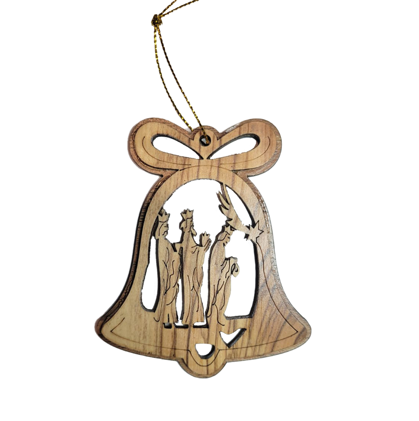 The Three Kings - The Traveling Wisemen  - Double Layer, Christmas Bell Shape Ornament.