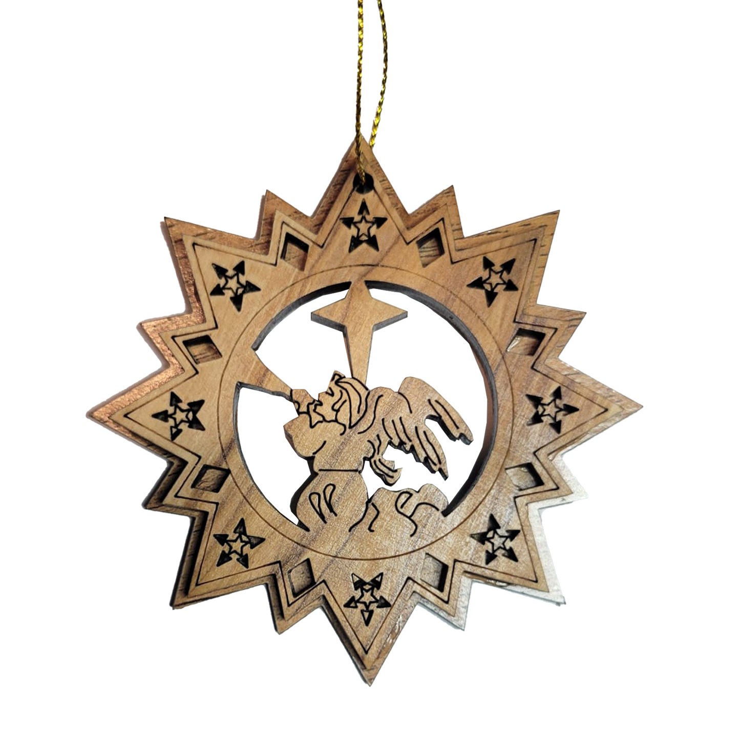 Olivewood Angle Ornament - Star Shape