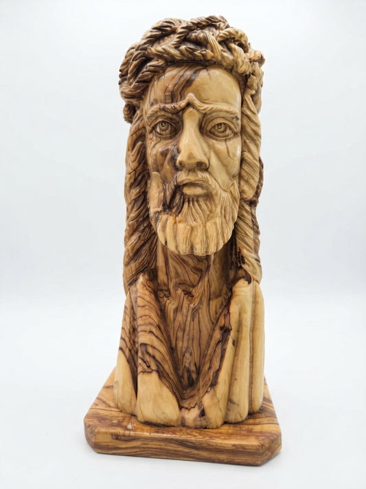 Crown of Thorns Jesus Christ Olive Wood Bust
