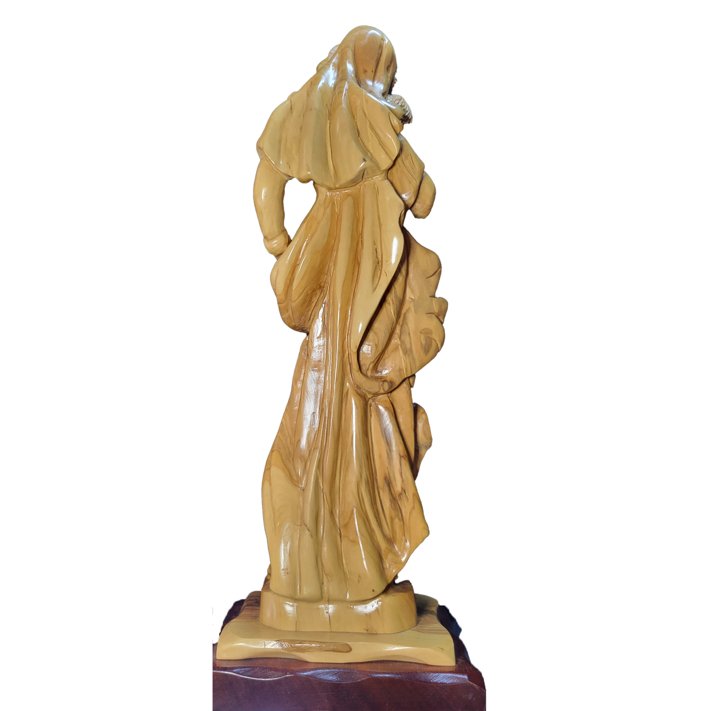 Blessed Mother Mary Holding Baby Jesus Olive Wood Statue – Hand-Carved from Bethlehem