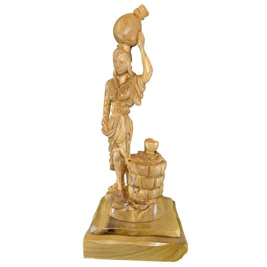 Woman at the Well Olive Wood Statue – Hand-Carved